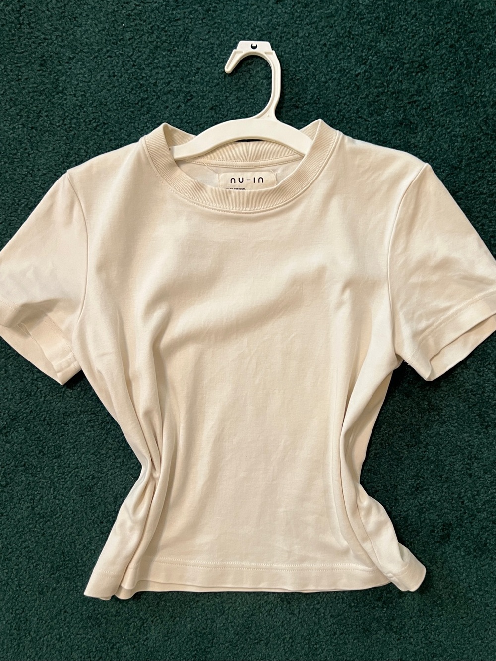 Cream Short Sleeve Crewneck Tee